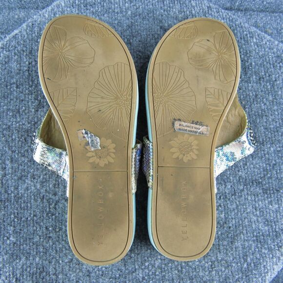 Yellowbox Karlie Women Thong Sandal Shoes Silver Synthetic Size 7.5 Medium - Picture 8 of 10